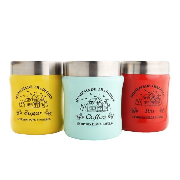 stainless steel tea coffee sugar canister