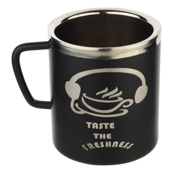 black color soaber mug on white background