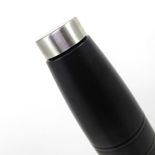 Single wall fridge water bottle black color on white background