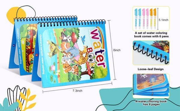 Dimension of water book on white background