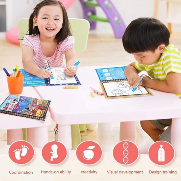 Kids drawing on water book