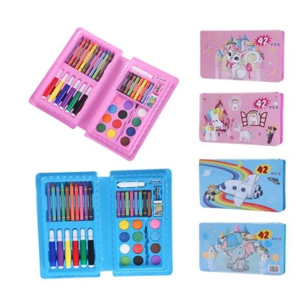 42pcs coloring kit different prints on white background