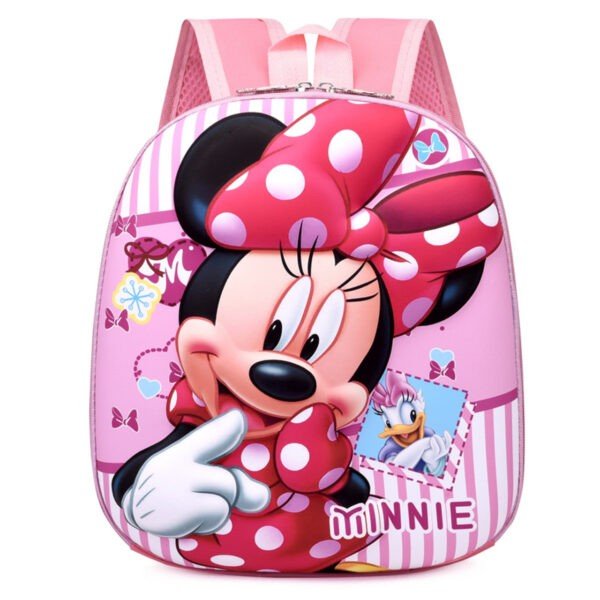 mickey printed 3d embossed backpack pink color on white background