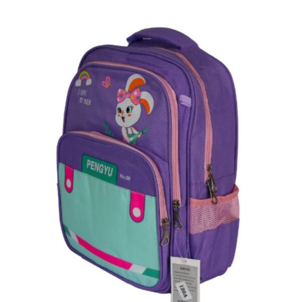 printed kids backpack blue color with white background