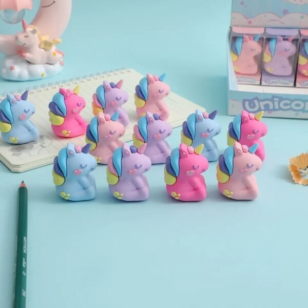 eraser with sharpener different color on decorative background