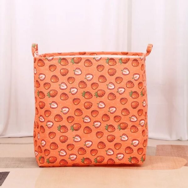 printed laundry basket showing some feature on decorative background