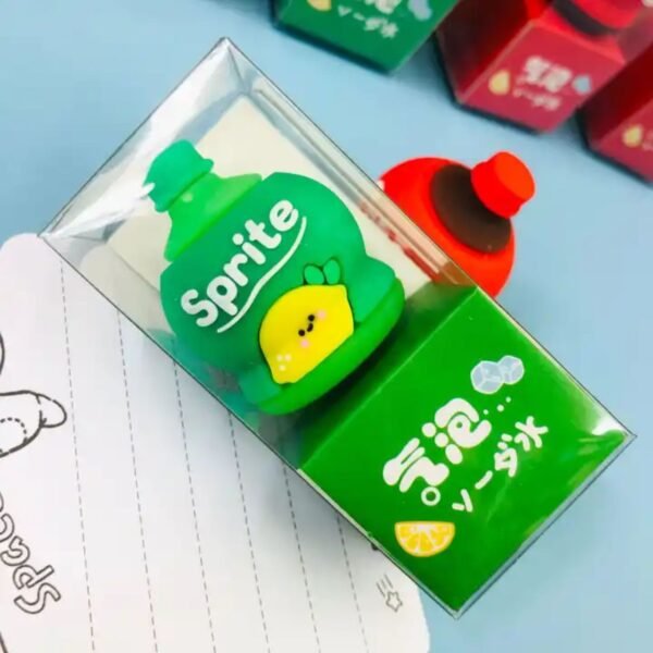 eraser with sharpener different color on decorative background