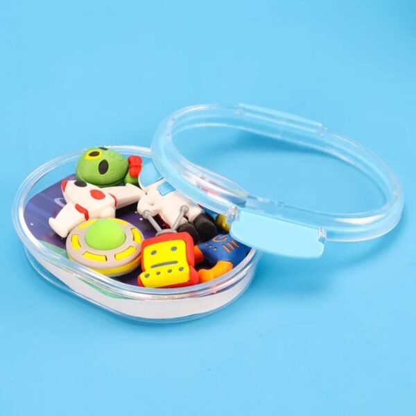 Cute Character Theme Based Eraser Set for Kids | Quirky Style | Rubber | Assorted Colors | Box Packing - Image 7