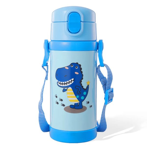 cartoon printed insulated sipper blue color on white background
