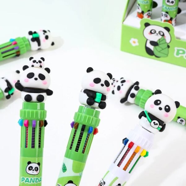 Panda head character kids 10 in 1 Coloring pen on decorative background