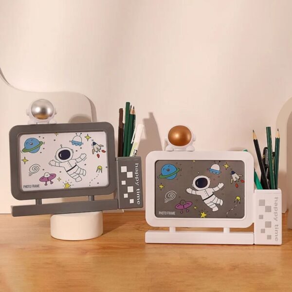 astronaut photo frame on table