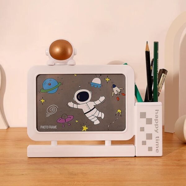 Astronaut Photo Frame with Pen Stand for Kids and Adults | Photo Frame | Assorted Colors | Box Packing - Image 3