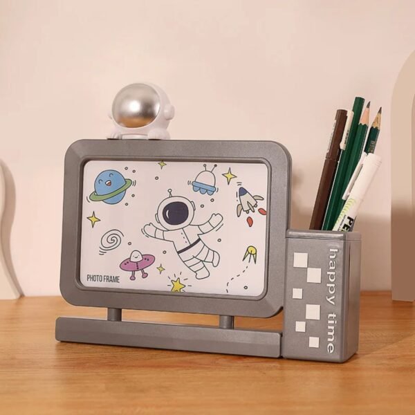 Astronaut Photo Frame with Pen Stand for Kids and Adults | Photo Frame | Assorted Colors | Box Packing - Image 2