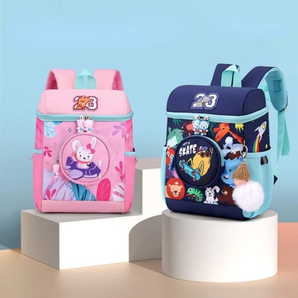 Podium of kids backpack