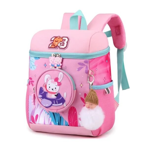 kids school backpack printed korean style on white background