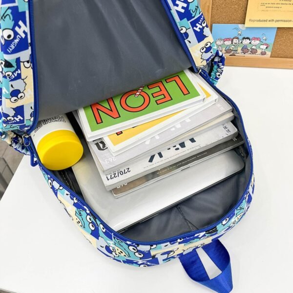 Satin Fabric Printed Backpack | for School & Travel | 42x35 Cm | Unisex | Assorted Colors | OPP Packing - Image 8