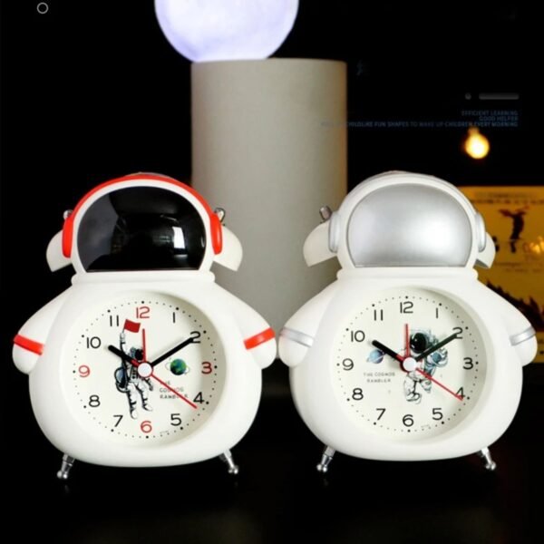 Children's Astronaut Design Alarm Clock Light with Stand | Battery | Timing Functional | Assorted Colors | Box Packing | - Image 5
