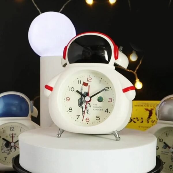 Children's Astronaut Design Alarm Clock Light with Stand | Battery | Timing Functional | Assorted Colors | Box Packing | - Image 3