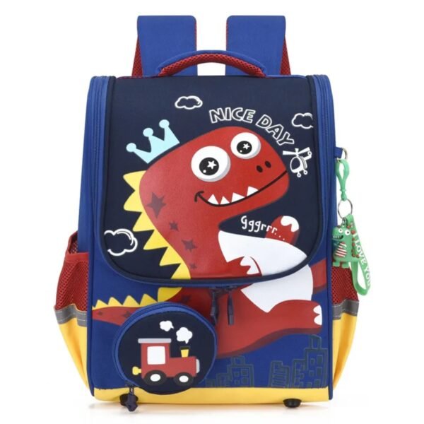 Blue color with Print backpack on white background