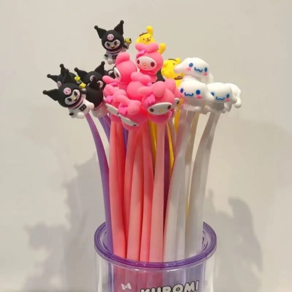 Kawaii head pens in pen holder