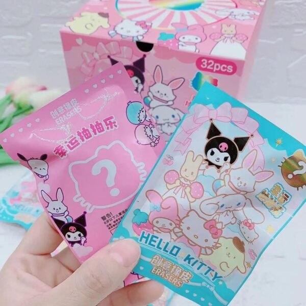 Anime 3D Cartoon Design Eraser Set for Kids | Student Stationery Gift | Assorted Colors | Box Packing - Image 2