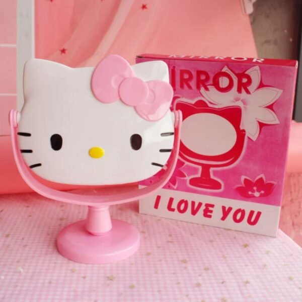 Portable Hello Kitty Desk-top Mirror 360° Rotation | Kawaii Desk Mirro | Assorted Colors | Box Packing - Image 2