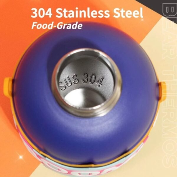 stainless steel insulated kids sipper blue color showing some features on decorative background
