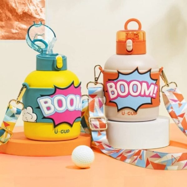 stainless steel insulated kids sipper showing some feature on decorative background