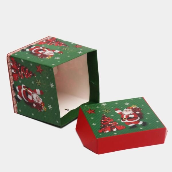 Christmas Theme Printed Square Paper Candy Box | Gift Box | 15x15x15 Cm | Assorted Colors | P.P Packing - Image 5
