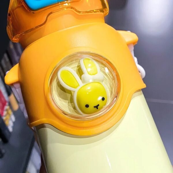 Kawaii Water Bottle for Kids with Straw & Strap | Plastic Sleeves | High Insulation | Stainless Steel | 500 ML | Assorted Colors | Box Packing - Image 9