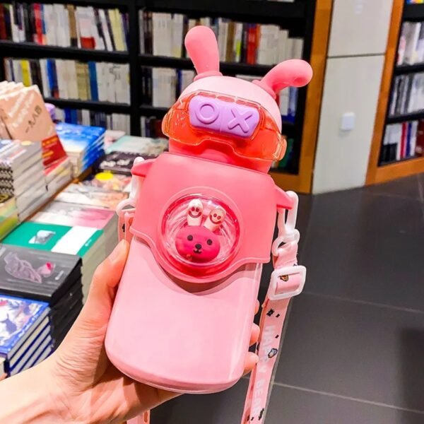 Kawaii Water Bottle for Kids with Straw & Strap | Plastic Sleeves | High Insulation | Stainless Steel | 500 ML | Assorted Colors | Box Packing - Image 7