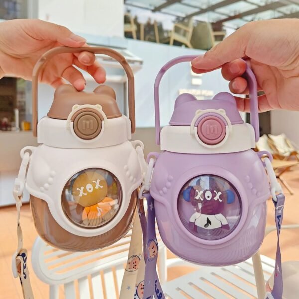 Cartoon Thermos Cup different colors on decorative background