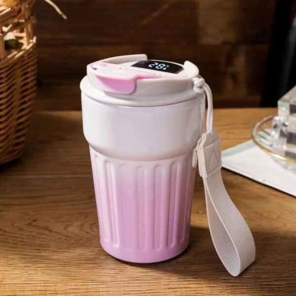 Stainless Steel Double Wall Insulated Coffee Mug | with Smart LED Temperature Display | Dual Shade | 500 Ml | Assorted Colors | Box Packing - Image 3