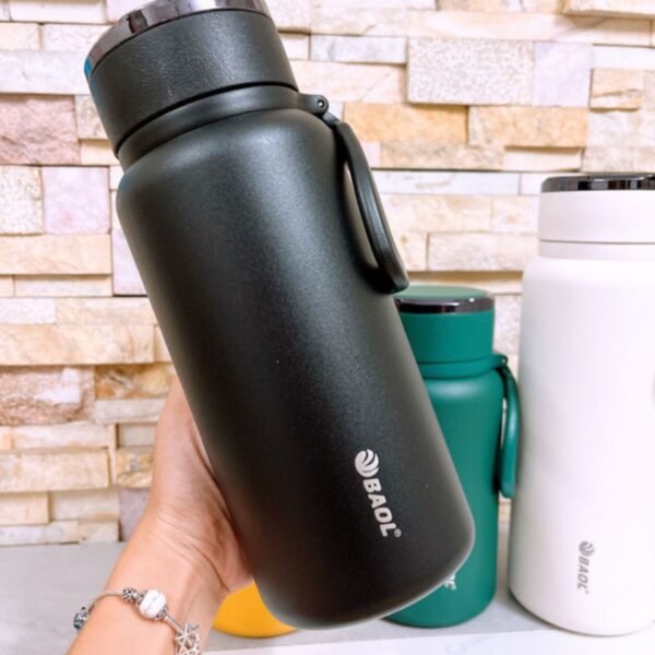 Stainless Steel Insulated Vacuum Flask Bottle | with Plastic Handle | 1200 ML | 1000 ML | Leak-proof | Assorted Colors | Box Packing - Image 3