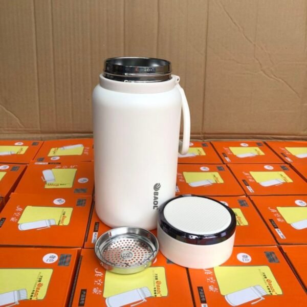 Stainless Steel Insulated Vacuum Flask Bottle | with Plastic Handle | 1200 ML | 1000 ML | Leak-proof | Assorted Colors | Box Packing - Image 4
