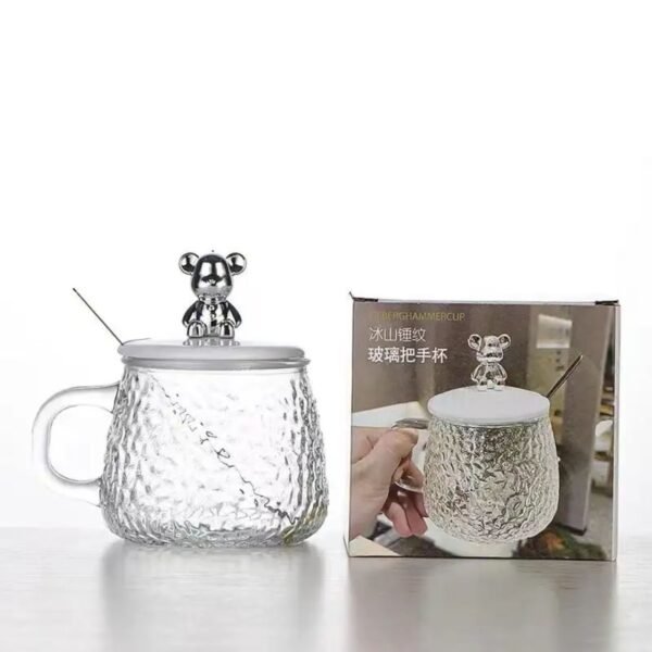 Glass Textured Coffee Mug on white background