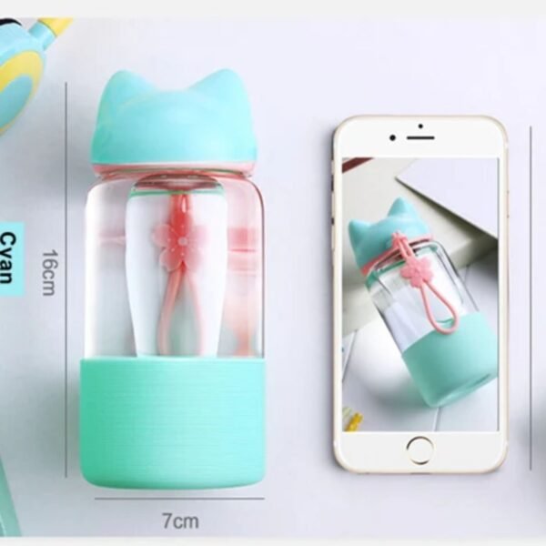 Rabbit Glass Bottle for Kids with Silicone Sleeve | Leak-Proof | 300 Ml | Box Packing - Image 6