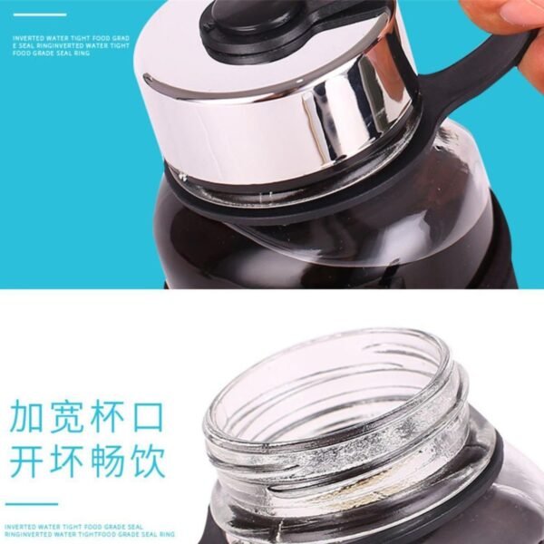 Sport Glass Bottle with Cover & | Airtight & Leak-Proof | 1000 Ml | Assorted Colors | Box Packing - Image 8