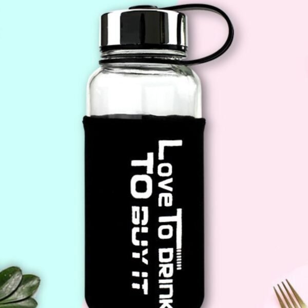 Sport Glass Bottle with Cover & | Airtight & Leak-Proof | 1000 Ml | Assorted Colors | Box Packing - Image 4