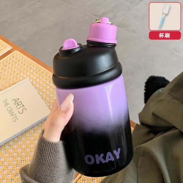 Stainless Steel Insulated Coffee Cup with Strap | Double Sipper & Leak-Proof | 500 Ml | Assorted Colors | Box Packing - Image 3