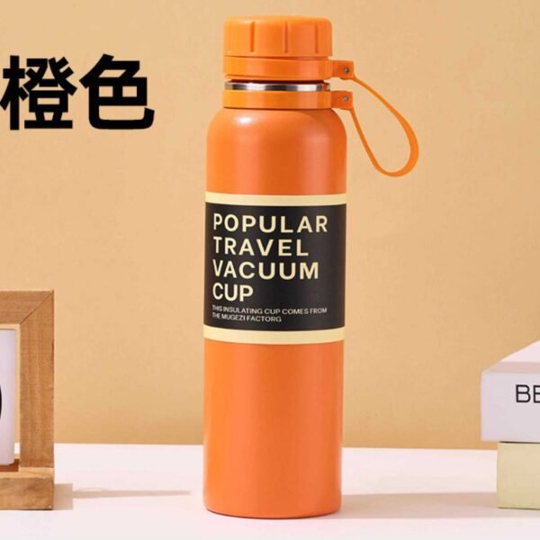 Stainless Steel Double Wall Bottle | with Strainer & Carry Band | Airtight & Leak-Proof | 600Ml & 1200 ML | Assorted Colors | Box Packing - Image 4
