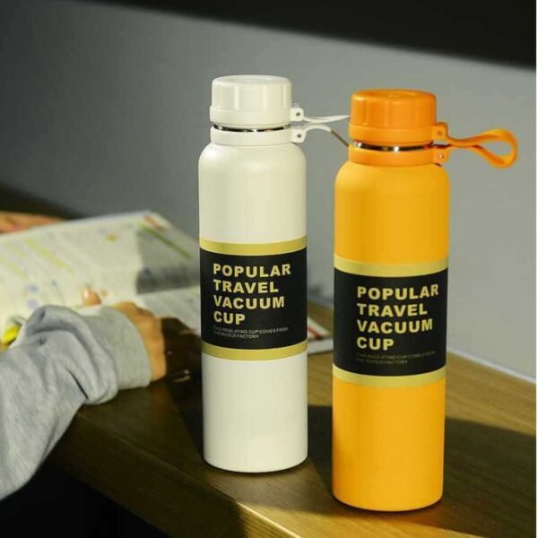 Stainless Steel Double Wall Bottle | with Strainer & Carry Band | Airtight & Leak-Proof | 600Ml & 1200 ML | Assorted Colors | Box Packing - Image 8