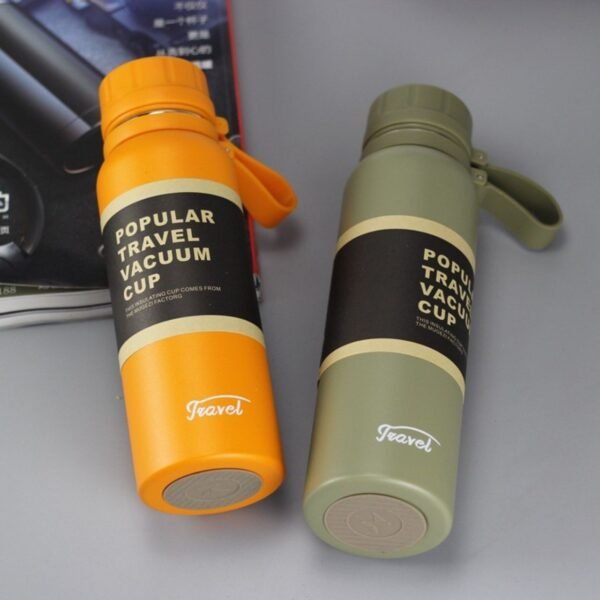 Stainless Steel Double Wall Bottle | with Strainer & Carry Band | Airtight & Leak-Proof | 600Ml & 1200 ML | Assorted Colors | Box Packing - Image 5