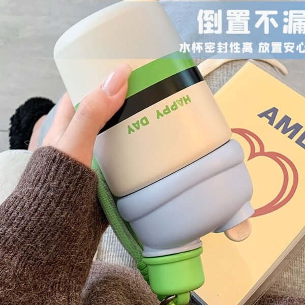 Stainless Steel Insulated Coffee Cup with Strap | Double Sipper & Leak-Proof | 500 Ml | Assorted Colors | Box Packing - Image 9