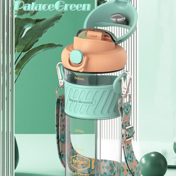 Plastic Tritan Dual Sipper with Straw & Adjustable Strap | Airtight & Leak-Proof | 700 Ml | Assorted Colors | Box Packing - Image 3
