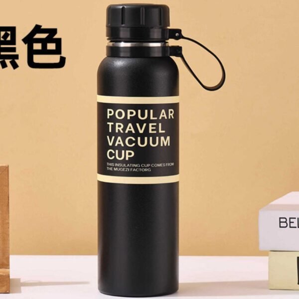 Stainless Steel Double Wall Bottle | with Strainer & Carry Band | Airtight & Leak-Proof | 600Ml & 1200 ML | Assorted Colors | Box Packing - Image 3