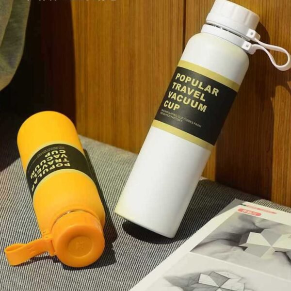 Stainless Steel Double Wall Bottle | with Strainer & Carry Band | Airtight & Leak-Proof | 600Ml & 1200 ML | Assorted Colors | Box Packing - Image 7