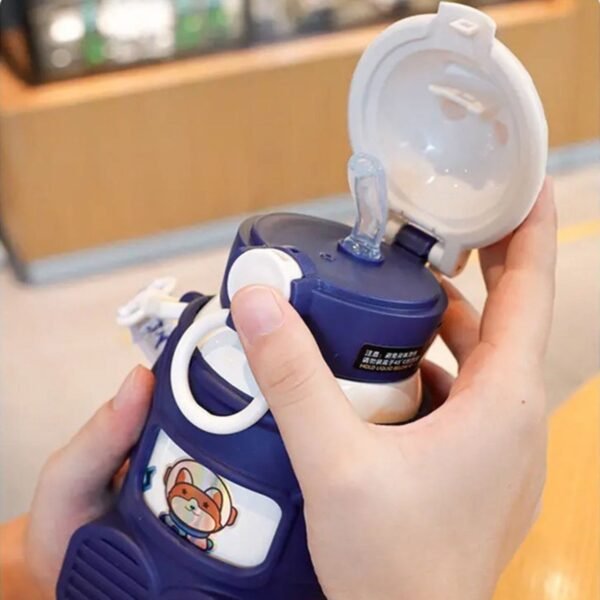 Stainless Steel Insulated Kids Space Sipper | with Straw & Adjustable Strap | Silicone Sleeves & Push Lock Button | 480 Ml | Assorted Colors | Box Packing - Image 8