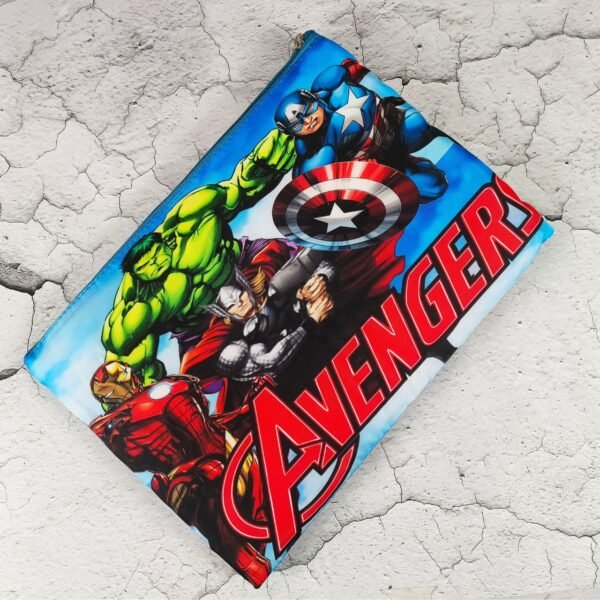 Polyester Character Print Stationery Folder Bag for Kids with Zipper Closure | 2 Front Pocket | 27x37 Cm | Document Bag | Assorted Colors & Prints | OPP Packing - Image 9