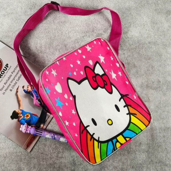 Polyester Cartoon Printed Square Sling Bag with Adjustable Strap & Zipper Closure | 25x9x25 | OPP Packing - Image 14